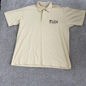Vintage 90s Suki Garments Polo Shirt Mens Big 1X Beige St Lucia Short Sleeve